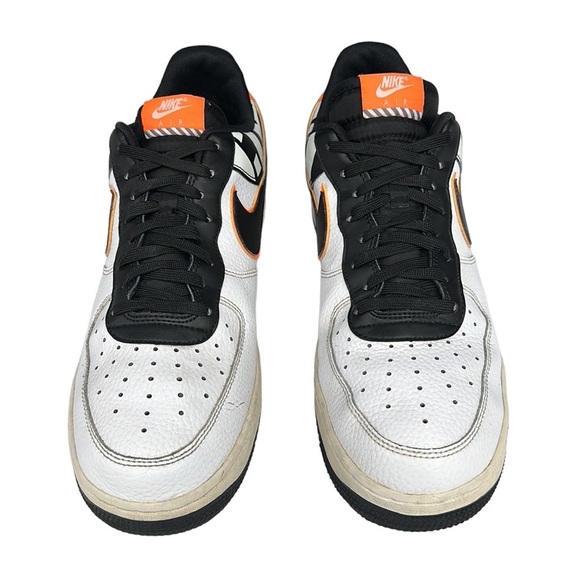 Nike Air Force One 1'07 LV8 Low White Black Orange Shoes #823511-104 Size 10.5 - Picture 4 of 11